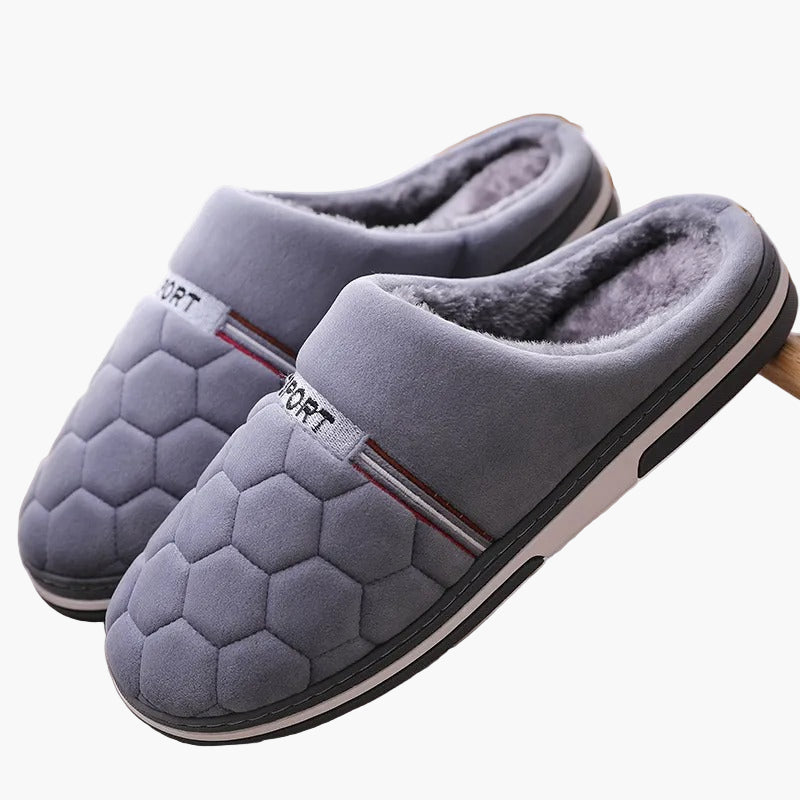 Men's Cozy Quilted Indoor House Slippers with Thick Sole – Casual Comfort for Winter
