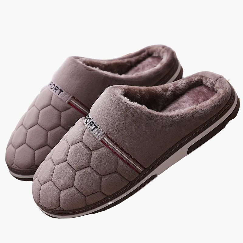 Men's Cozy Quilted Indoor House Slippers with Thick Sole – Casual Comfort for Winter