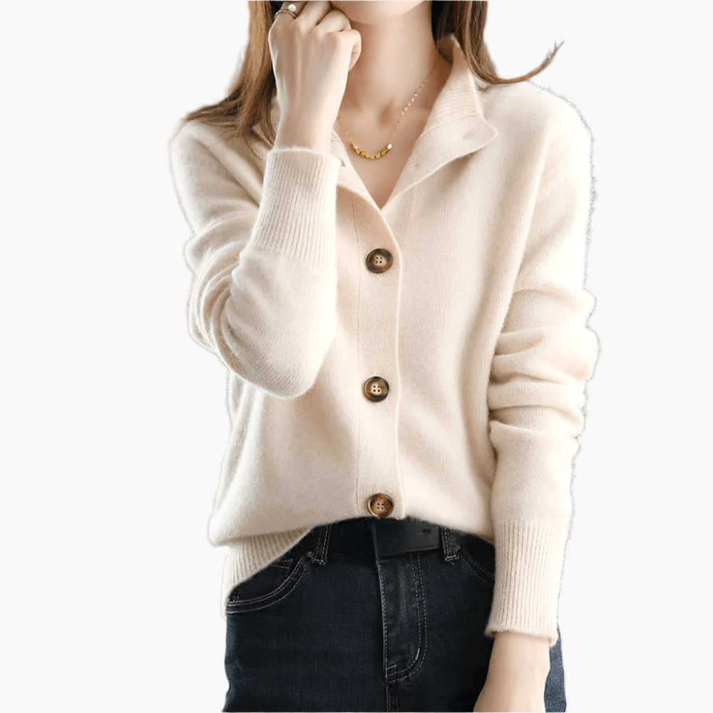 Women's Classic Button-Up Cardigan Sweater – Elegant Everyday Layer