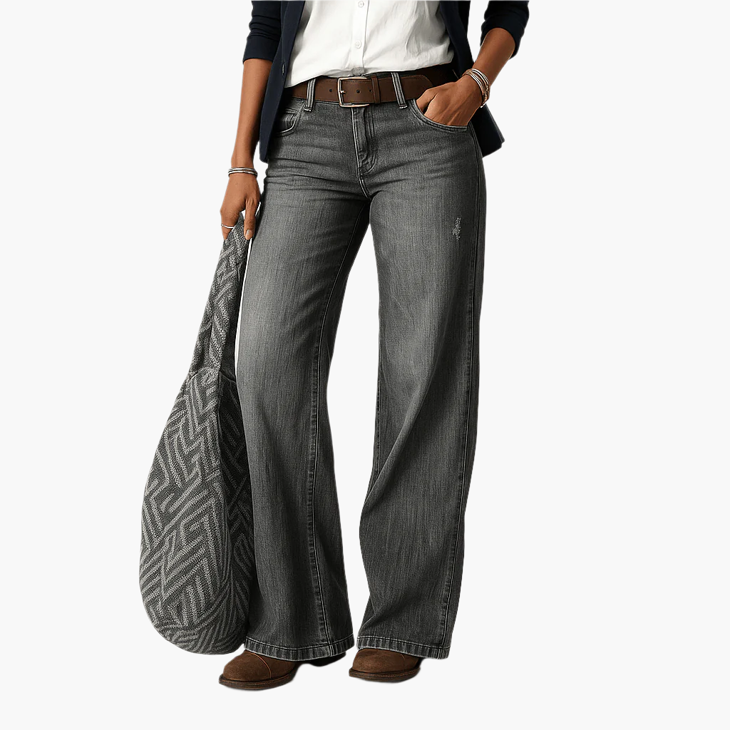 Women's Wide Leg Majken Denim Jeans – Relaxed Fit Trendy Everyday Style