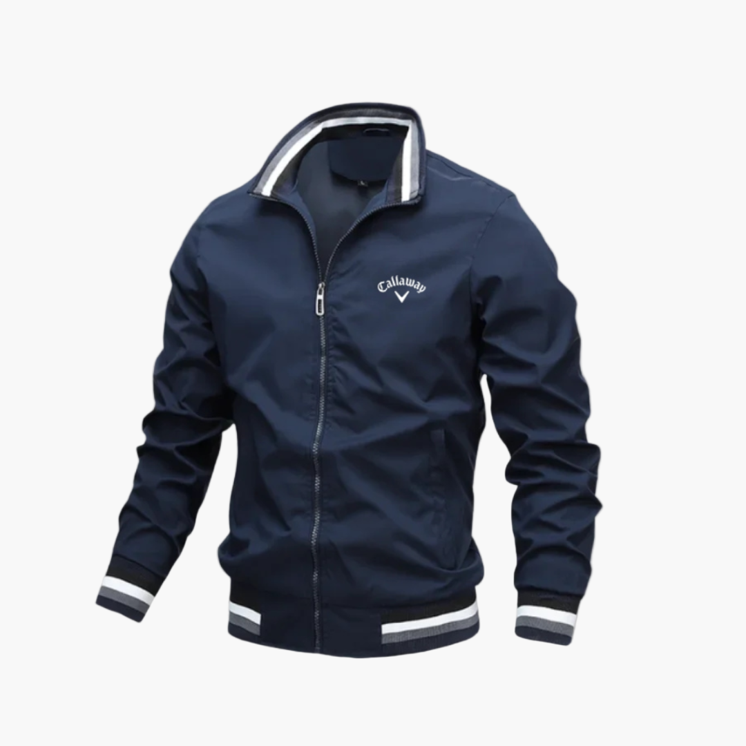 Men's Lightweight Golf Windbreaker Jacket – Athletic Fit Water-Resistant Zip-Up for Golf & Outdoor Activities