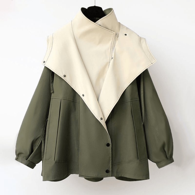Women's Oversized Casual Layered Windbreaker Jacket
