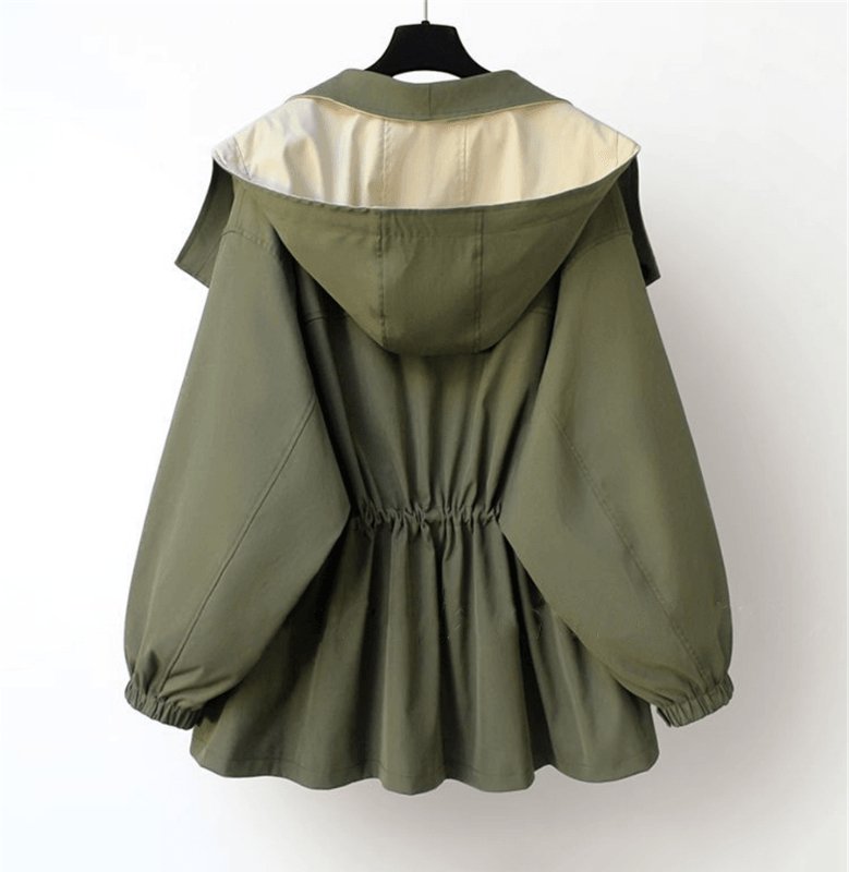 Women's Oversized Casual Layered Windbreaker Jacket
