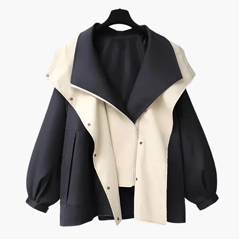 Women's Oversized Casual Layered Windbreaker Jacket