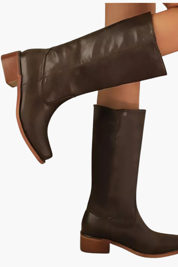 Women's Classic Knee-High Fashion Boots – Stylish Everyday Block Heel Footwear