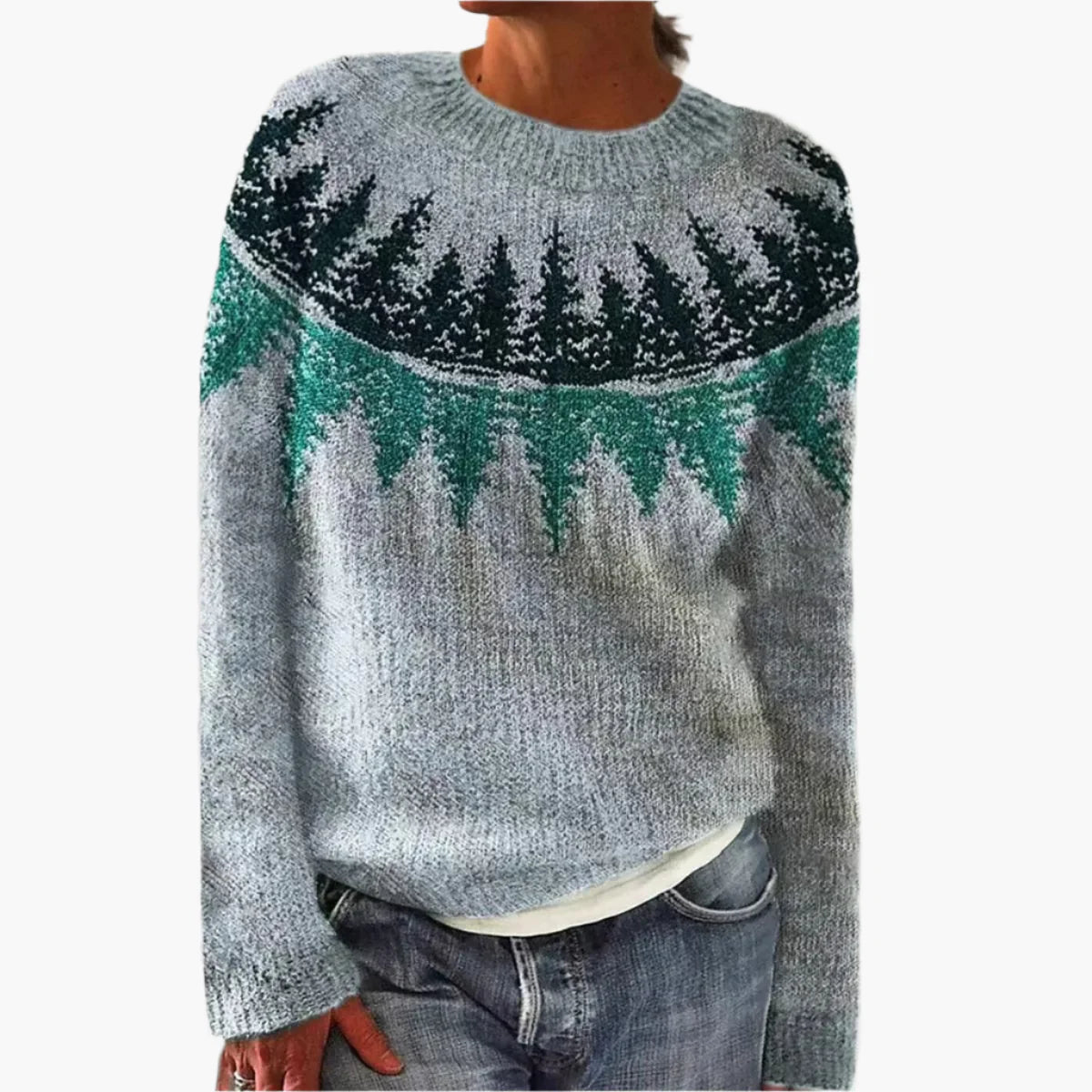 Women's Retro-Style Knitted Sweater, Casual Vintage Pullover for Autumn Winter