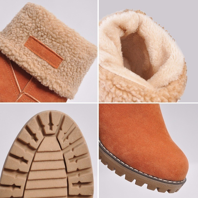 Women's Foldable Warm Suede Ankle Boots – Stylish All-Season Comfort