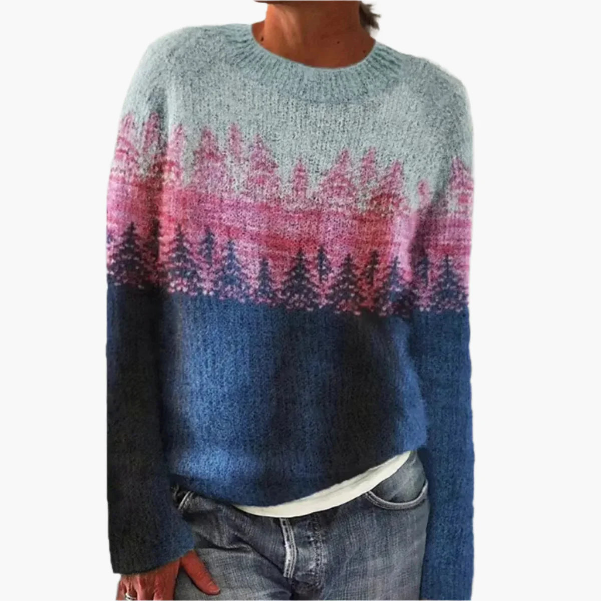 Women's Retro-Style Knitted Sweater, Casual Vintage Pullover for Autumn Winter