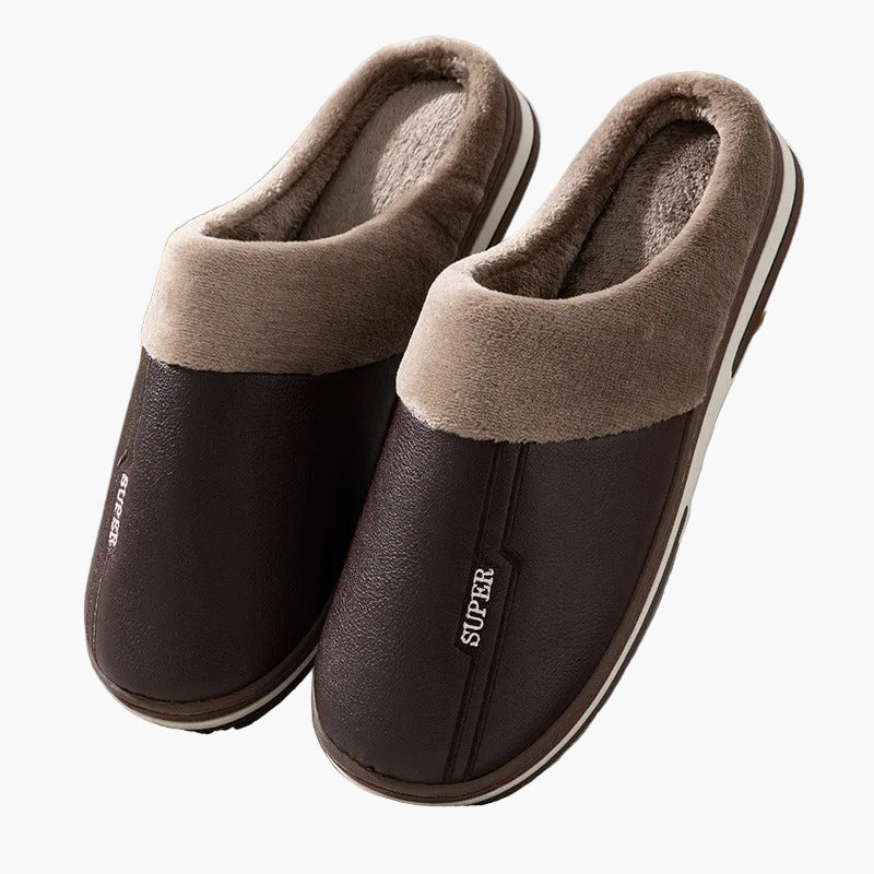 Men's Cozy Quilted Indoor House Slippers with Thick Sole – Casual Comfort for Winter