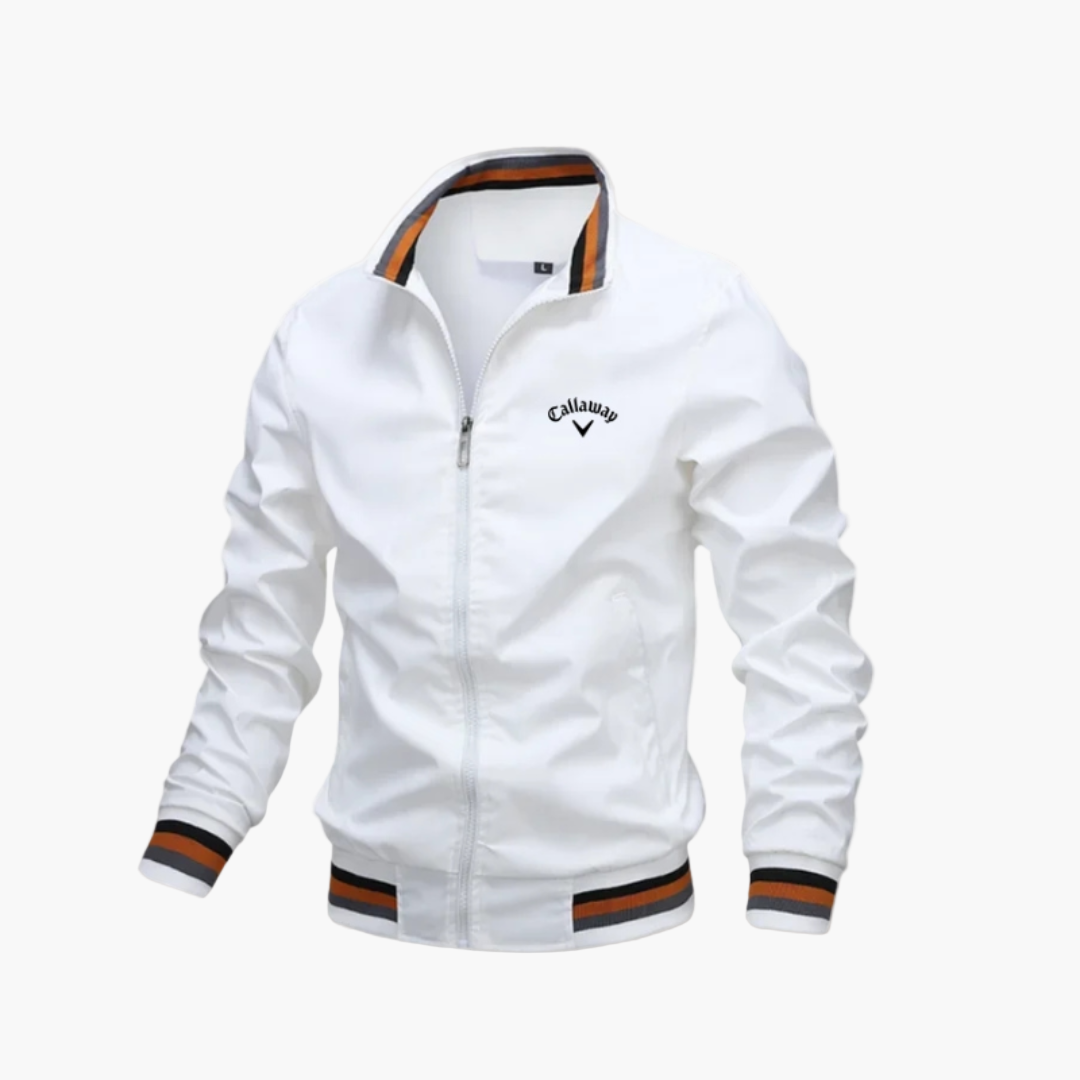 Men's Lightweight Golf Windbreaker Jacket – Athletic Fit Water-Resistant Zip-Up for Golf & Outdoor Activities