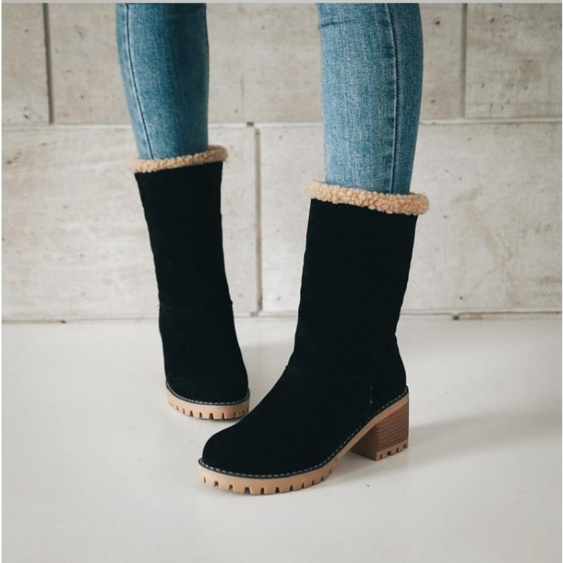 Women's Foldable Warm Suede Ankle Boots – Stylish All-Season Comfort