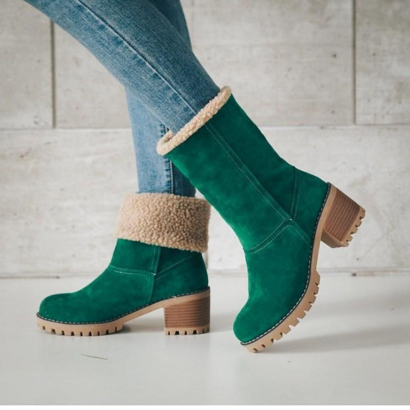 Women's Foldable Warm Suede Ankle Boots – Stylish All-Season Comfort