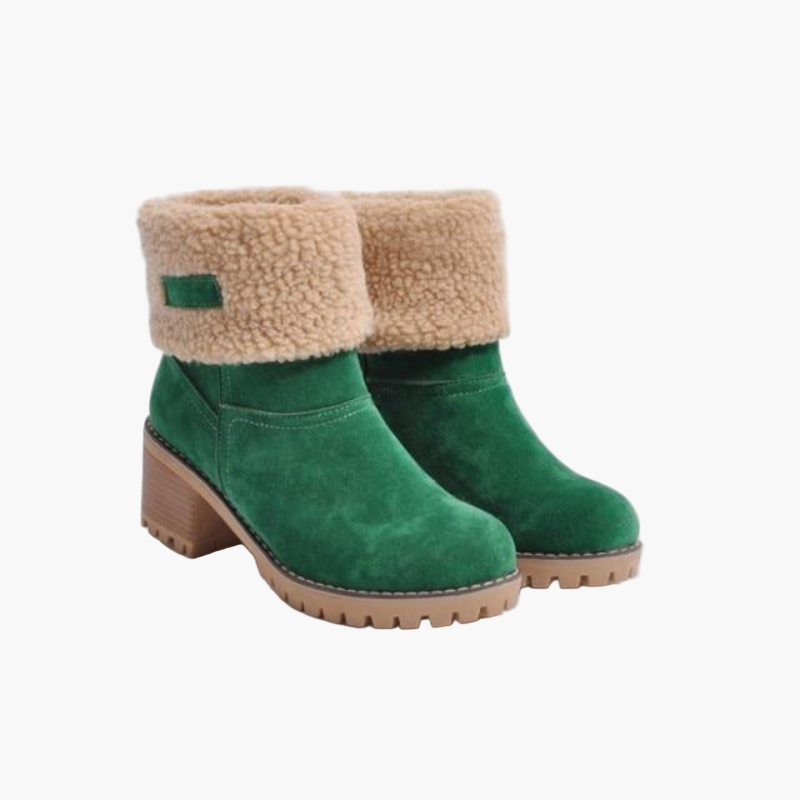 Women's Foldable Warm Suede Ankle Boots – Stylish All-Season Comfort
