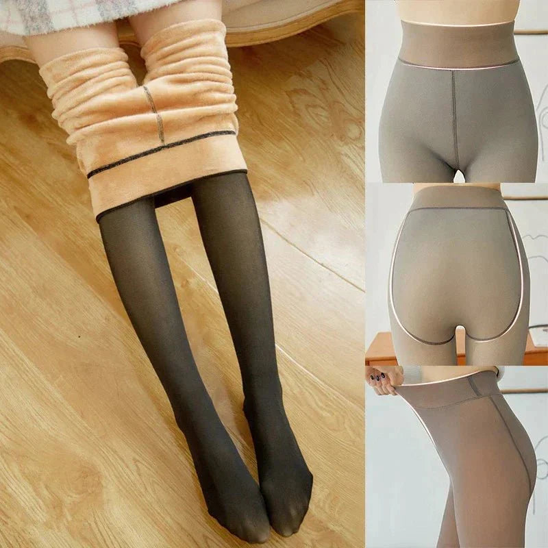 Women's Winter Thermal Fleece-Lined Tights – Stretchy, Shaping, and Comfortable Leggings for Cold Weather