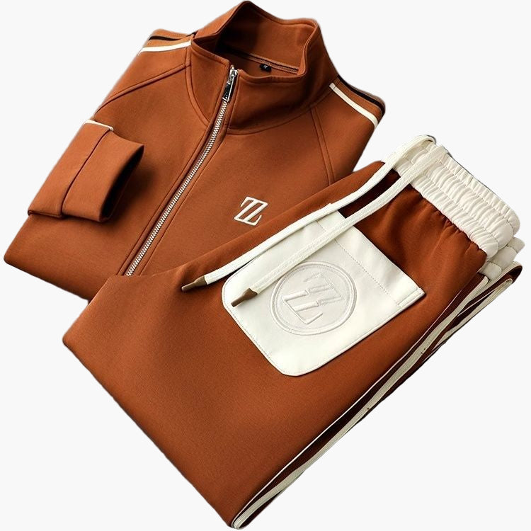 Men's Athletic Slim Fit 2-Piece Tracksuit Set – Modern Sporty Style for Training & Casual Wear