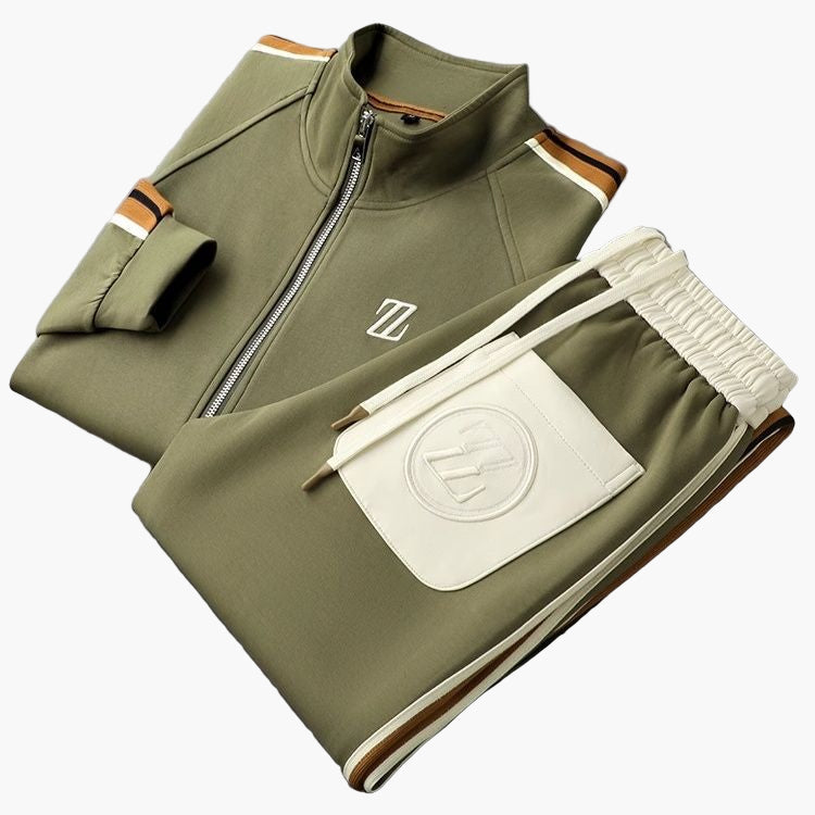 Men's Athletic Slim Fit 2-Piece Tracksuit Set – Modern Sporty Style for Training & Casual Wear