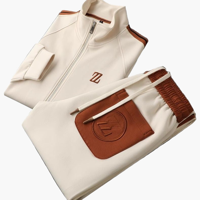 Men's Athletic Slim Fit 2-Piece Tracksuit Set – Modern Sporty Style for Training & Casual Wear