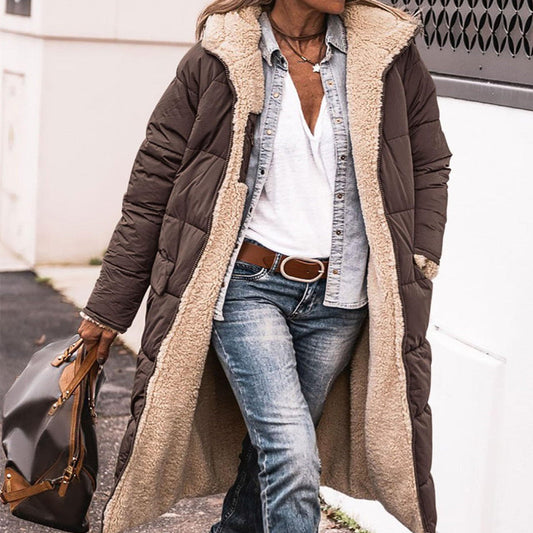 Samantha – Solid Color Hooded Cotton Jacket