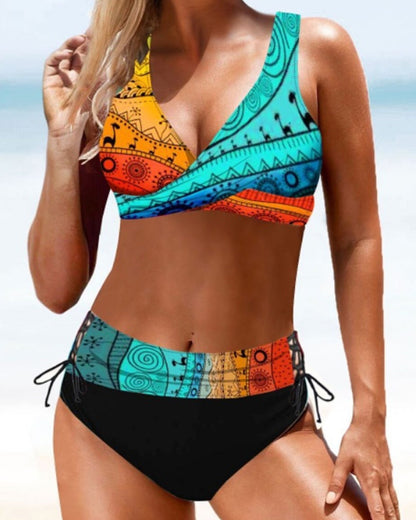 Lynda – Women's High-Waist Multicolor Bikini