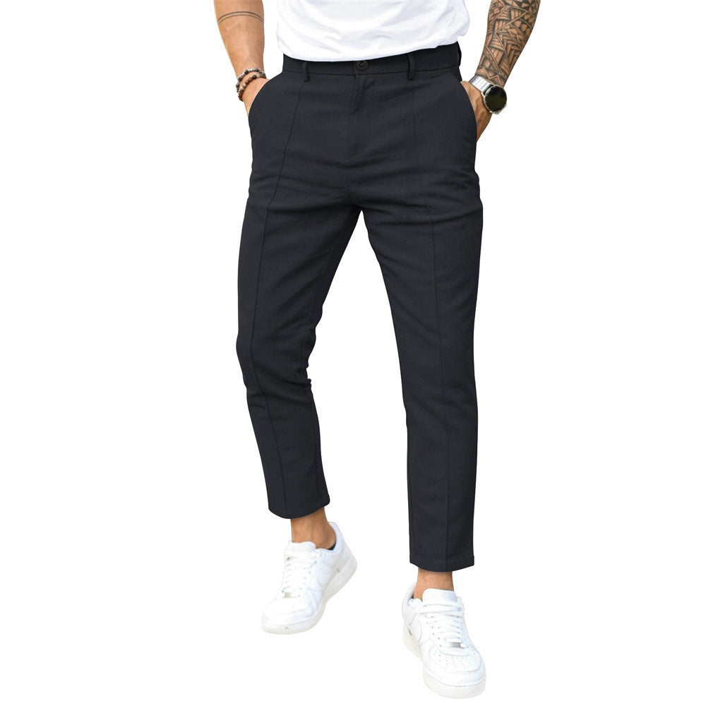 Bobby – Men's Casual Suit Pants with Double Fold Line