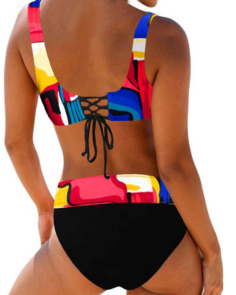 Lynda – Women's High-Waist Multicolor Bikini