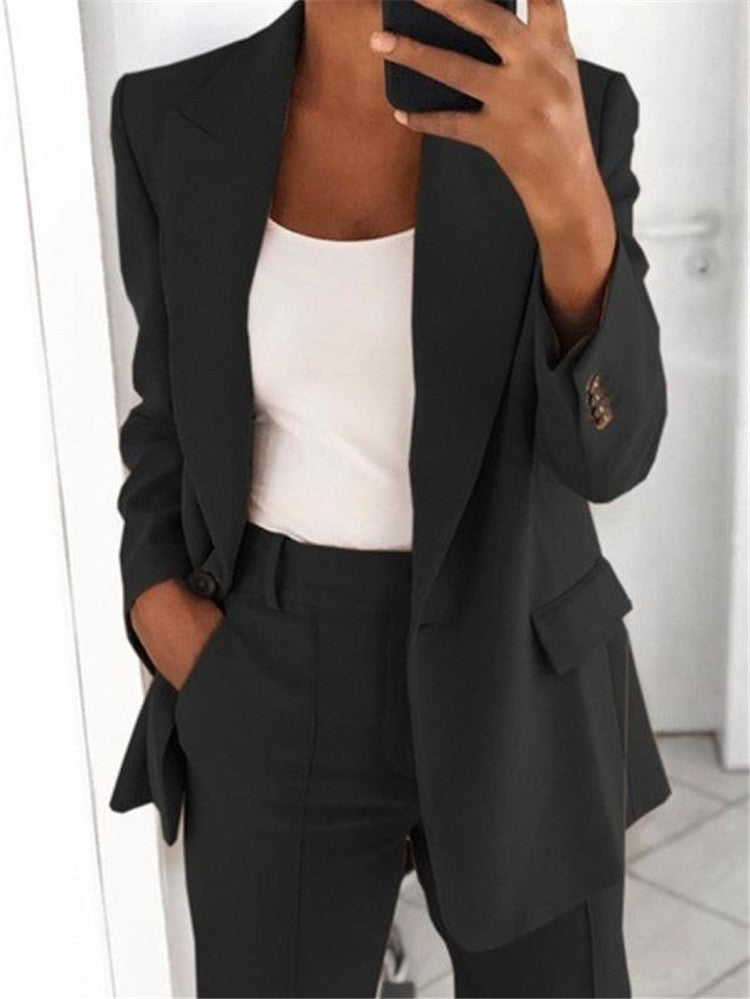 Nicole – Fashion Polo Collar Slim-fit Cardigan Suit Jacket