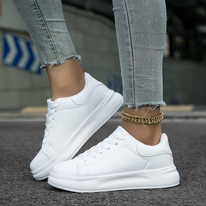 Sara – Clean White Vegan Leather Sneakers