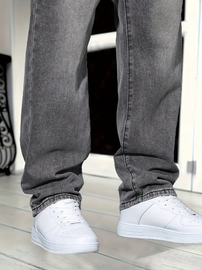 Men's Relaxed Fit Straight Leg Jeans for Everyday Casual Style