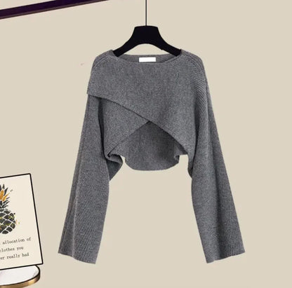 Women's Three-Piece Relaxed Fit Long Sleeve Set – Modern Casual Outfit for Home or Outings