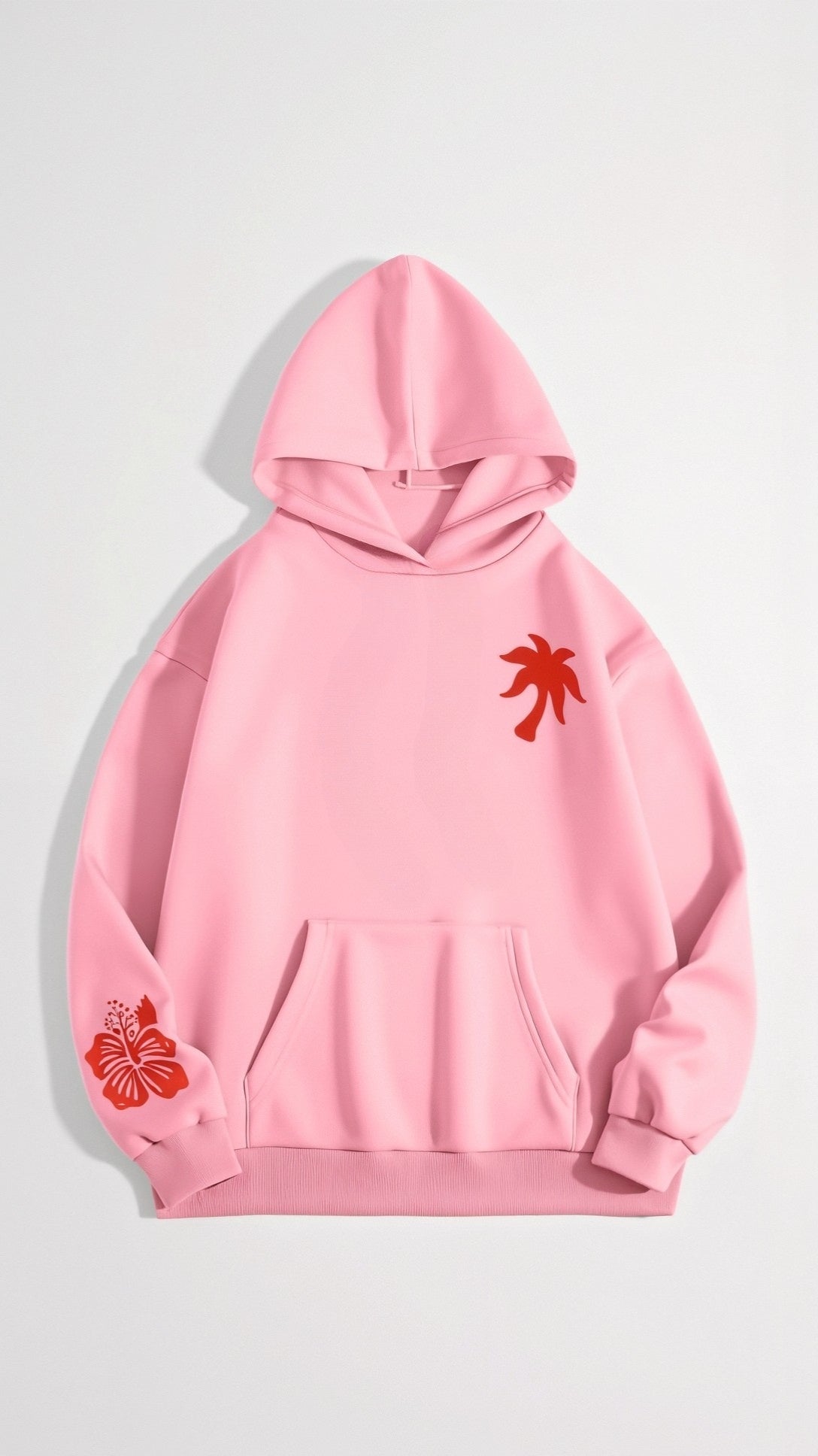 Women's Embroidered Tropical Hoodie – Casual Oversized Pullover for Everyday Style