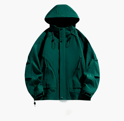 Men's Outdoor Waterproof Windbreaker Jacket Hooded Lightweight Shell
