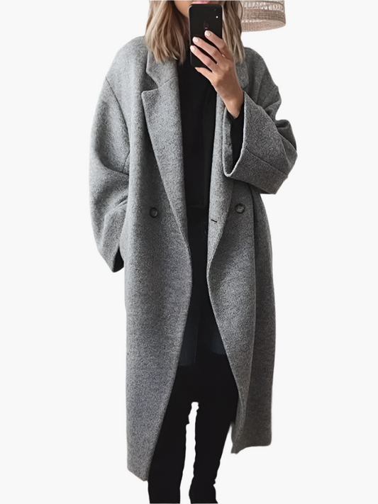 Women's Classic Long Winter Overcoat – Elegant Autumn & Winter Outerwear