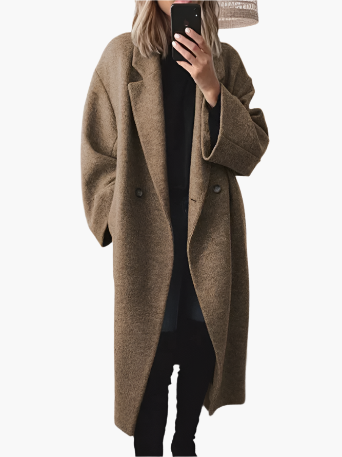 Women's Classic Long Winter Overcoat – Elegant Autumn & Winter Outerwear