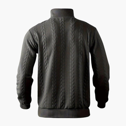 Men's Half-Zip Cable Knit Sweater – Classic Warm Pullover for Everyday Style