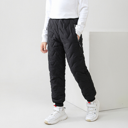 Children's Outdoor Winter Pants Fleece-Lined Waterproof Windproof Snow Trousers