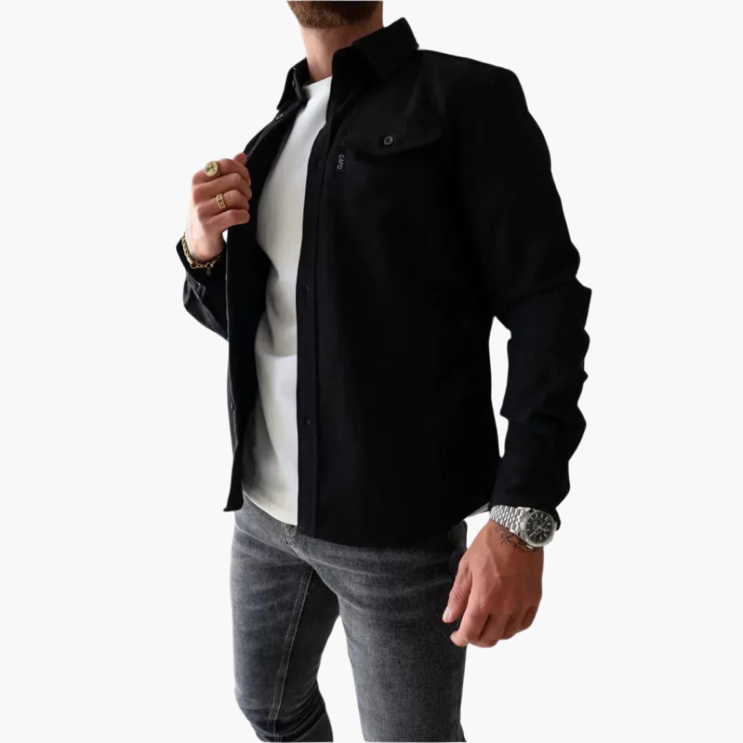 Men's Modern Button-Up Overshirt Jacket - Smart Casual Style