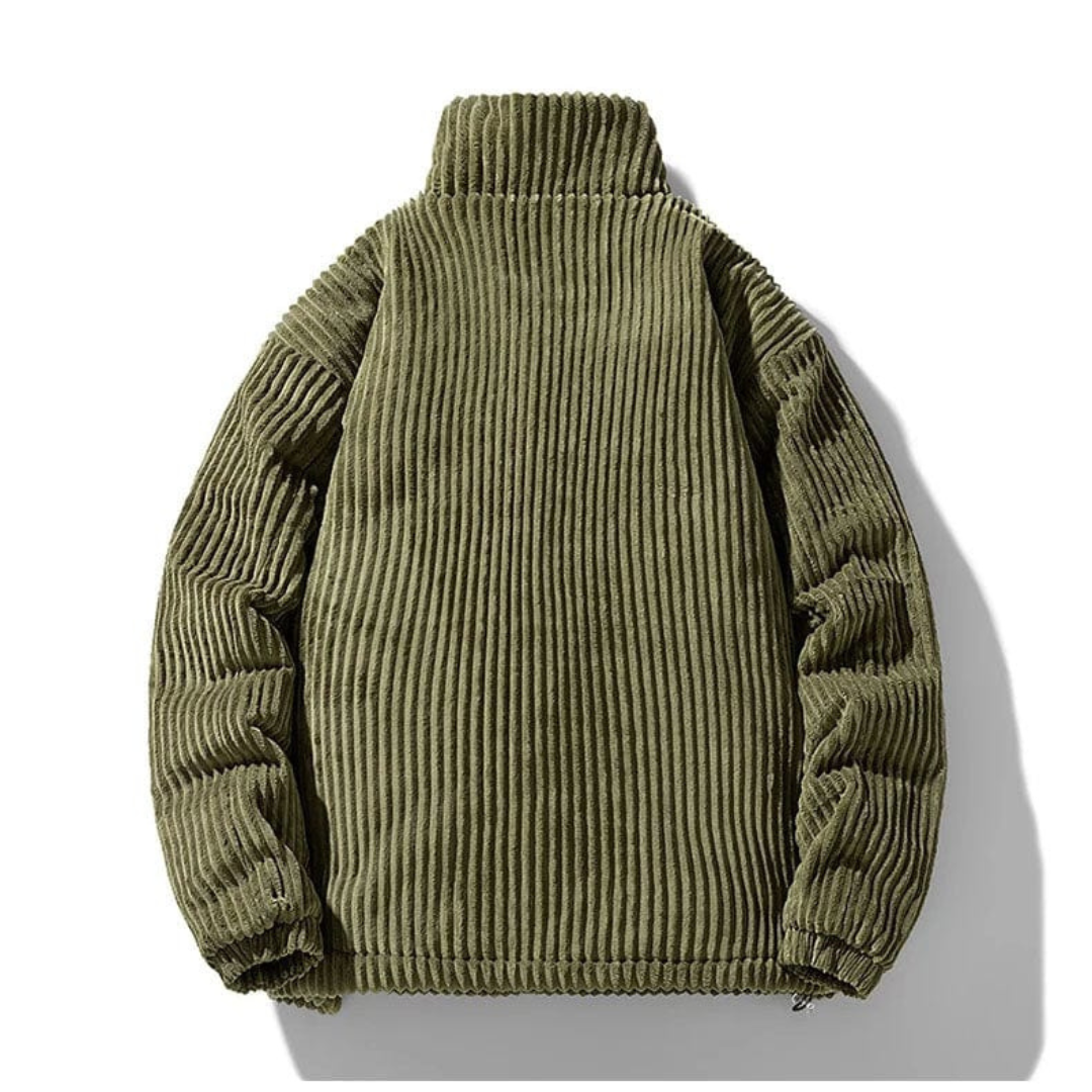 Men's Corduroy Puffer Jacket – Casual Winter Outerwear with Modern Fit