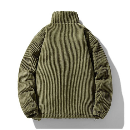 Men's Corduroy Puffer Jacket – Casual Winter Outerwear with Modern Fit