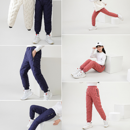 Children's Outdoor Winter Pants Fleece-Lined Waterproof Windproof Snow Trousers