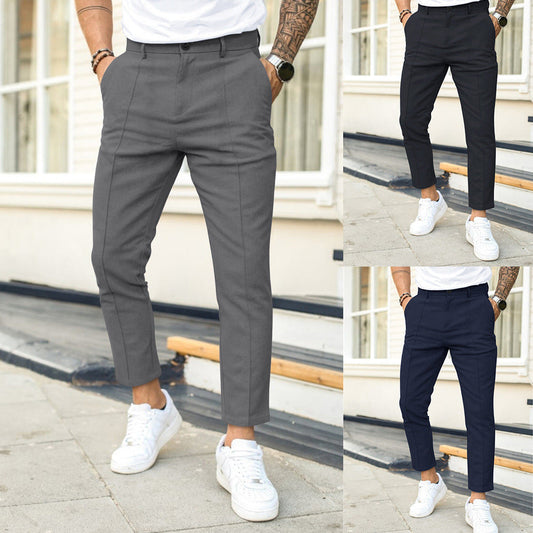 Bobby – Men's Casual Suit Pants with Double Fold Line