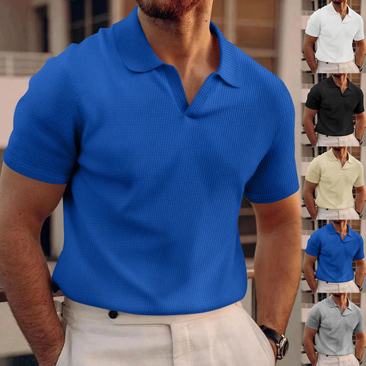 Rodney – Short Sleeve Waffle Polo Shirt
