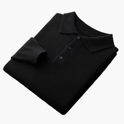 Men's Classic Wool Polo Sweater – Timeless Long-Sleeve Knitwear for Versatile Style