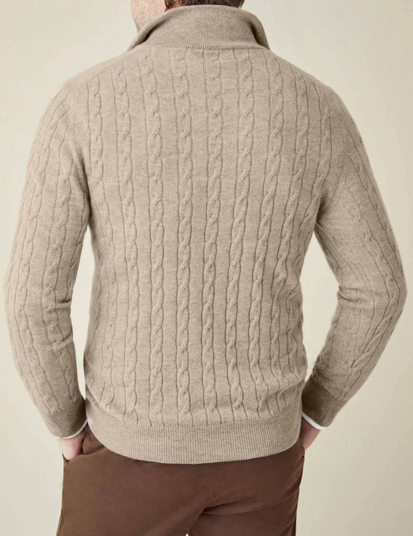 Men's Cable-Knit Quarter-Zip Sweater – Classic Modern Style for Work & Weekend