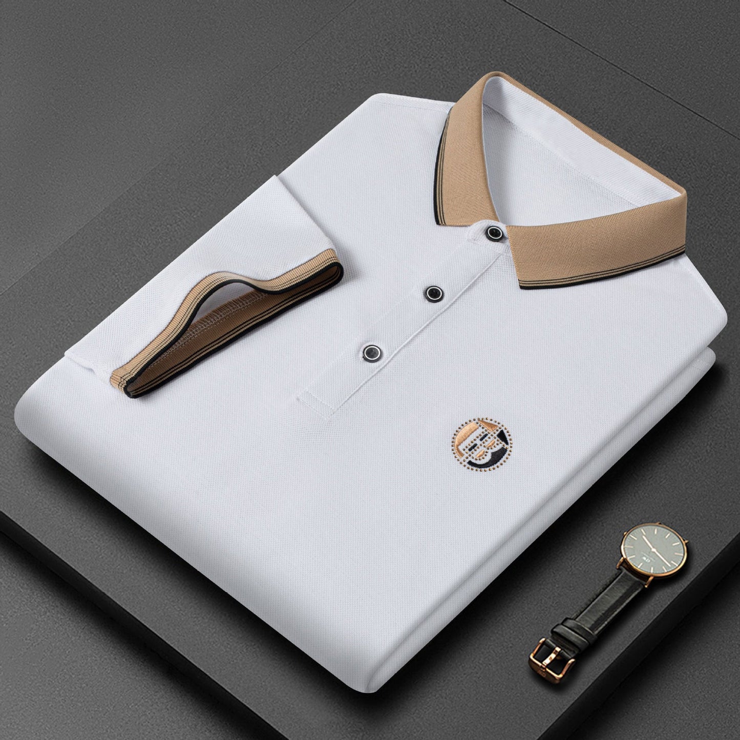 Alexander – Casual Short Sleeve T-shirt with Embroidered Rhinestones