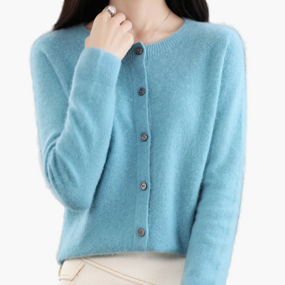 Women's Classic Button-Up O-Neck Cardigan Sweater – Versatile Everyday Style