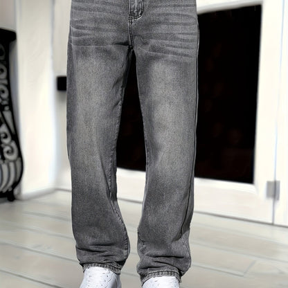 Men's Relaxed Fit Straight Leg Jeans for Everyday Casual Style