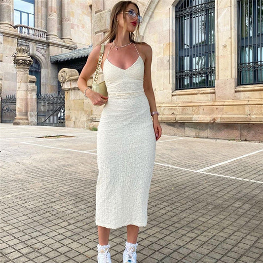 Juliet – Mid-Length Lace Dress with Slit