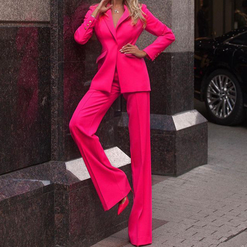 Emily – Stylish Casual Suit with Straight-Leg Pants