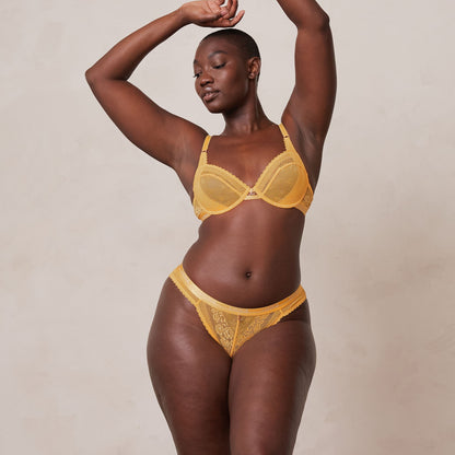 Deborah – Women's Mustard Balcony Bra