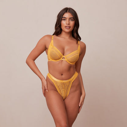 Deborah – Women's Mustard Balcony Bra